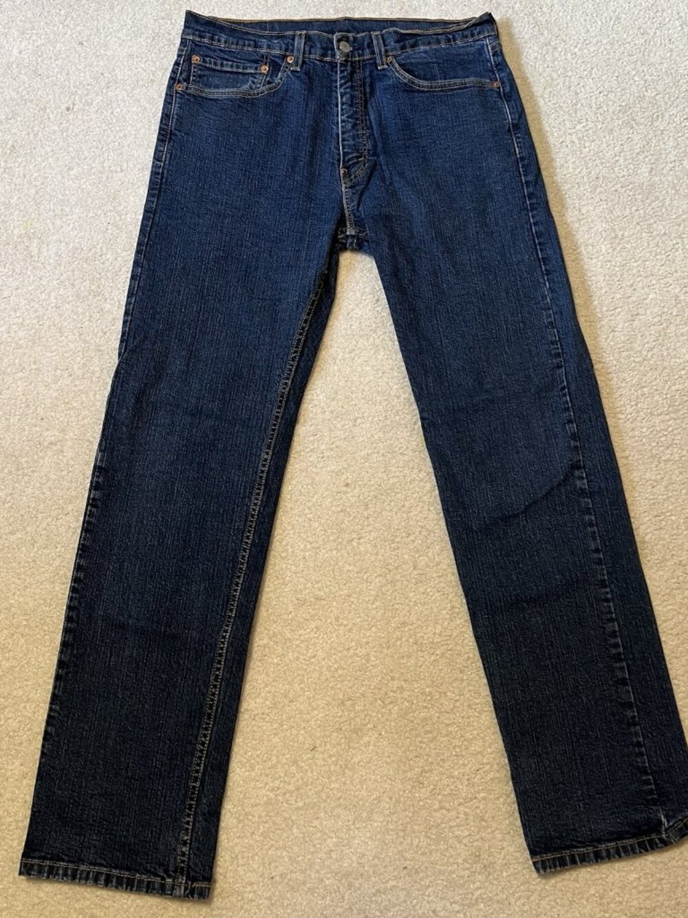 Levi's 505 Straight Leg Jeans 34x32 Dark Wash
